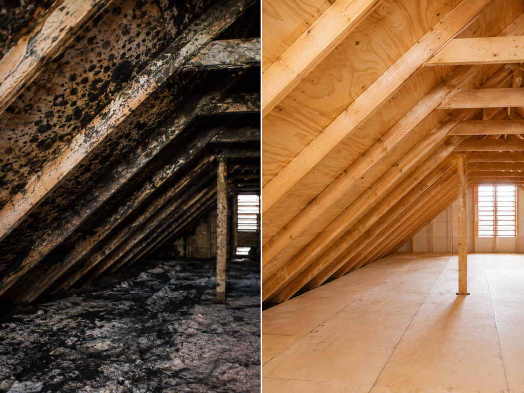 black mold in attic