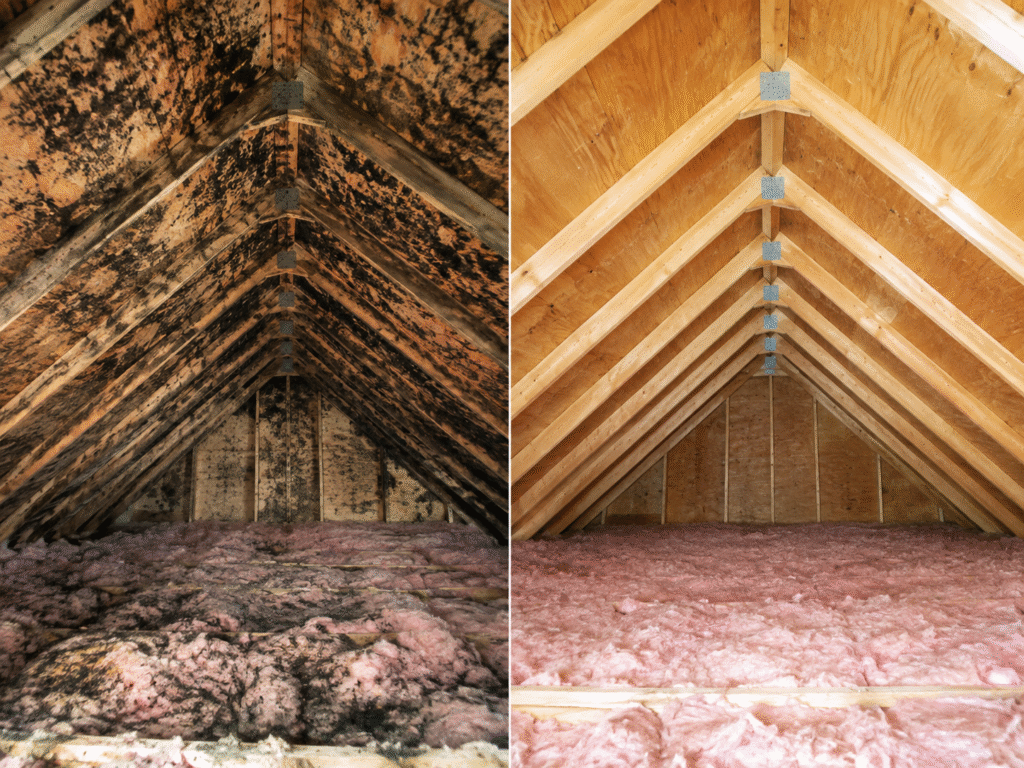 roof leak mold damage
